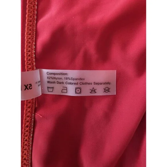 Rosegal Swim Briefs Women's Red High Waisted Bathing Suit Bottom Plus Size 5X - Picture 8 of 9